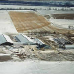 Aerial view of the Miedema Dairy in winter.